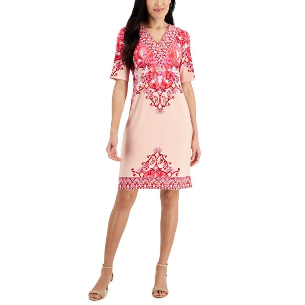 JM Collection Womens Manda Mixed Print Dress